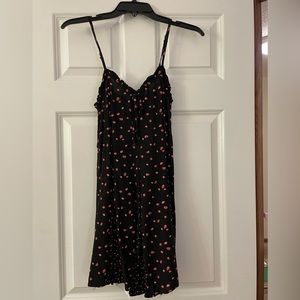 Black mini dress with strawberry designs